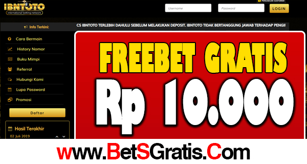 IBNTOTO FREEBET GRATIS Rp 10.000 TANPA DEPOSIT