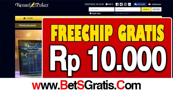 KenariPoker Freechip Gratis Rp 10.000 Tanpa Deposit