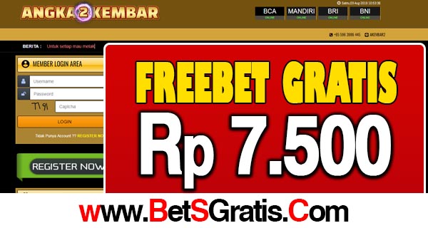 AngkaKembar Freebet Gratis Rp 7.500 Tanpa Deposit