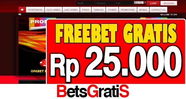 OpaBet Freebet Gratis Rp 25.000 Tanpa Deposit