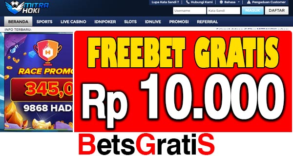 MitraHoki Freebet Gratis Rp 10.000 Tanpa Deposit