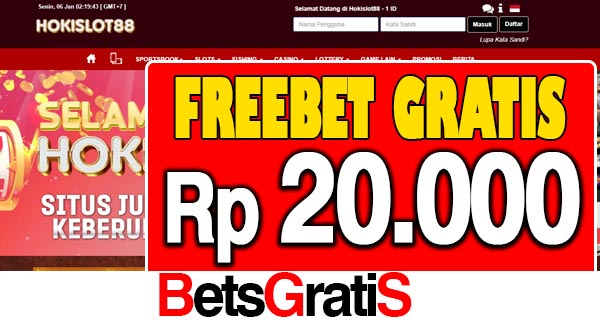 HokiSlot88 Freebet Gratis Rp 20.000 Tanpa Deposit