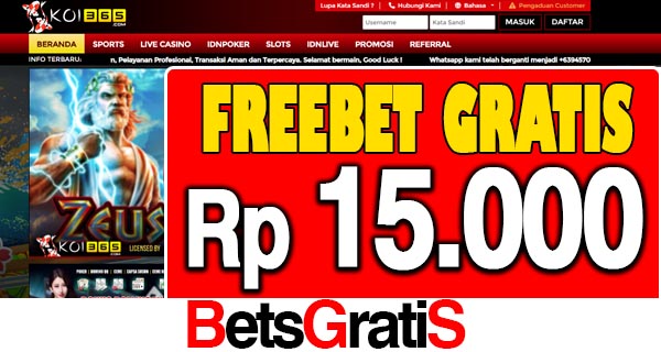 Koi365 Freebet Gratis Rp 15.000 Tanpa Deposit