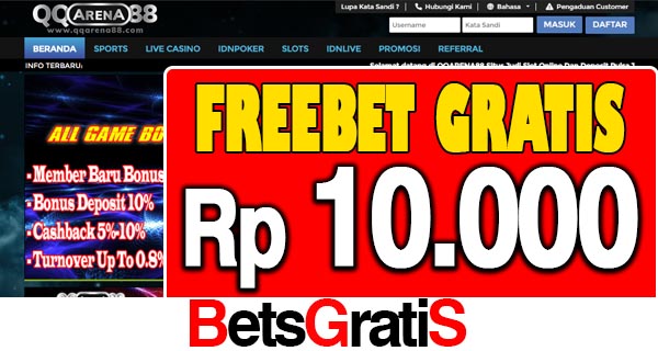 QQArena88 Freebet Gratis Rp 10.000 Tanpa Deposit