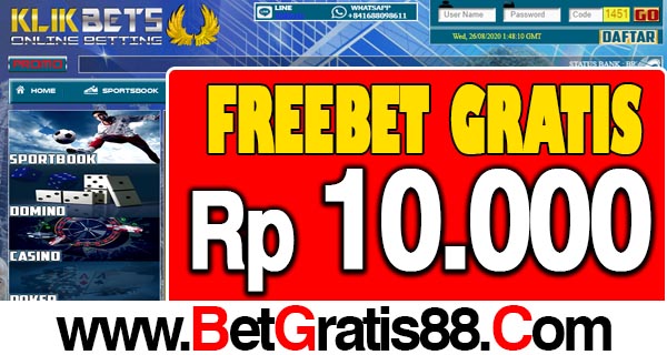 KlikBets Freebet Gratis Rp 10.000 Tanpa Deposit