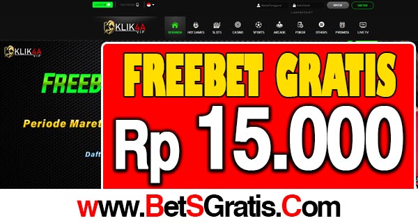 Klik4AVip Freebet Gratis Rp 15.000 Tanpa Deposit