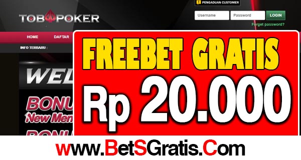 TobaPoker Freechip Gratis Rp 20.000 Tanpa Deposit