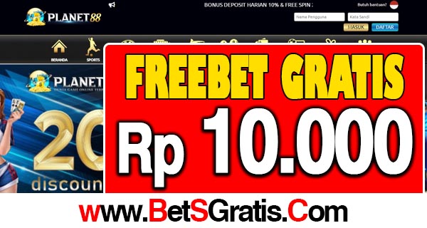 Planet88 Freebet Gratis Rp 10.000 Tanpa Deposit