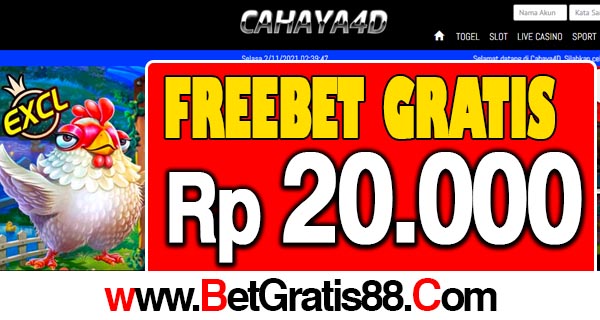 Cahaya4D Freebet Gratis Rp 20.000 Tanpa Deposit