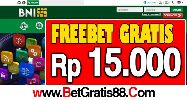 BNI88 Freebet Gratis Rp 15.000 Tanpa Deposit