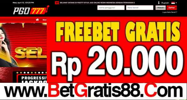 PGO777 Freebet Gratis Rp 20.000 Tanpa Deposit