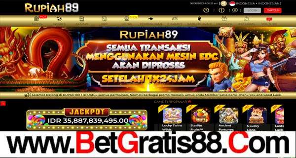 RUPIAH89 BONUS GAME SLOT 100% MEMBER BARU