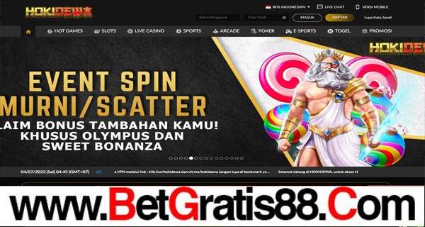 HOKIDEWA BONUS GAME SLOT 200% MEMBER BARU