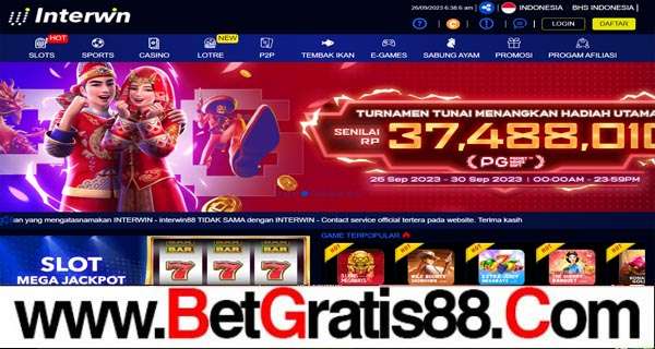 INTERWIN BONUS GAME SLOT 100% MEMBER BARU